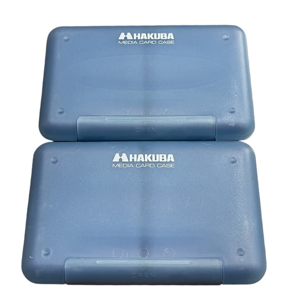 2 Hakuba Media Card Compact Flash Card Case Holder- Stores 4 cards Each